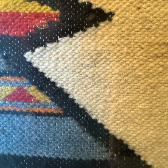 Vintage Beautiful Aztec Hand Woven Wool, Framed Tapestry,Kilim 13x13x2 - Picture 5 of 12